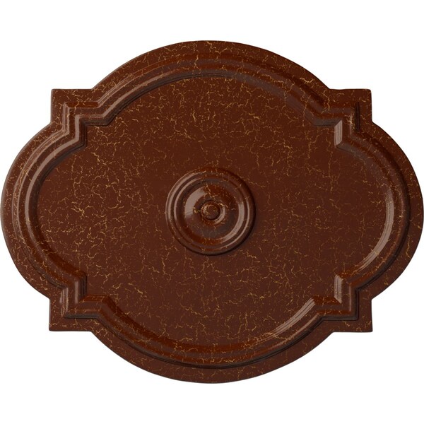 Ekena Millwork Waltz Medallion (Canopies up to 4 1/2"), 21 1/4"W x 17 3/8"H x 1"P, Burnished Mahogany Crackle CM21WABMC - main